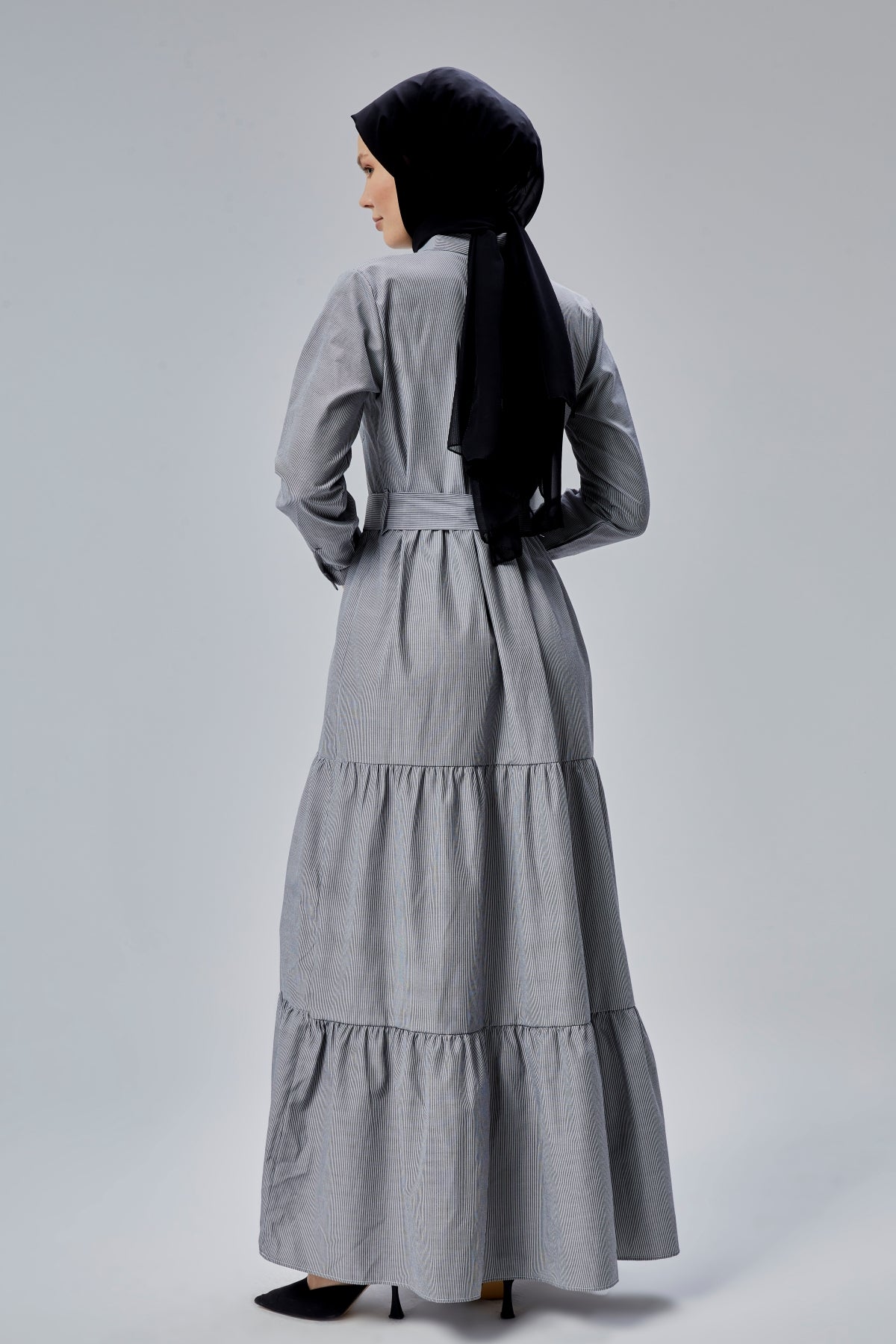 فستان بلوري - رمادي