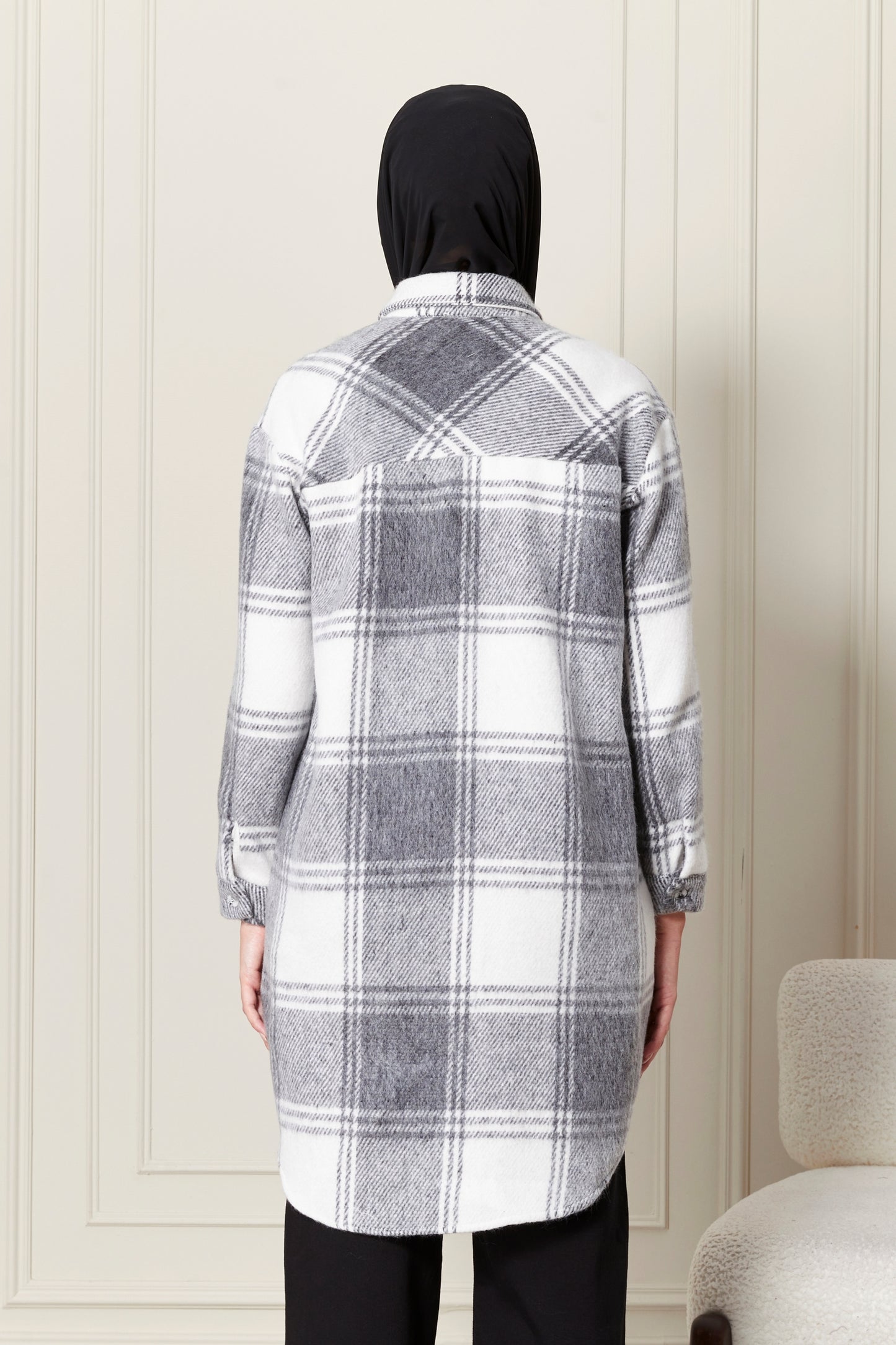 Ekose Tunic - رمادي