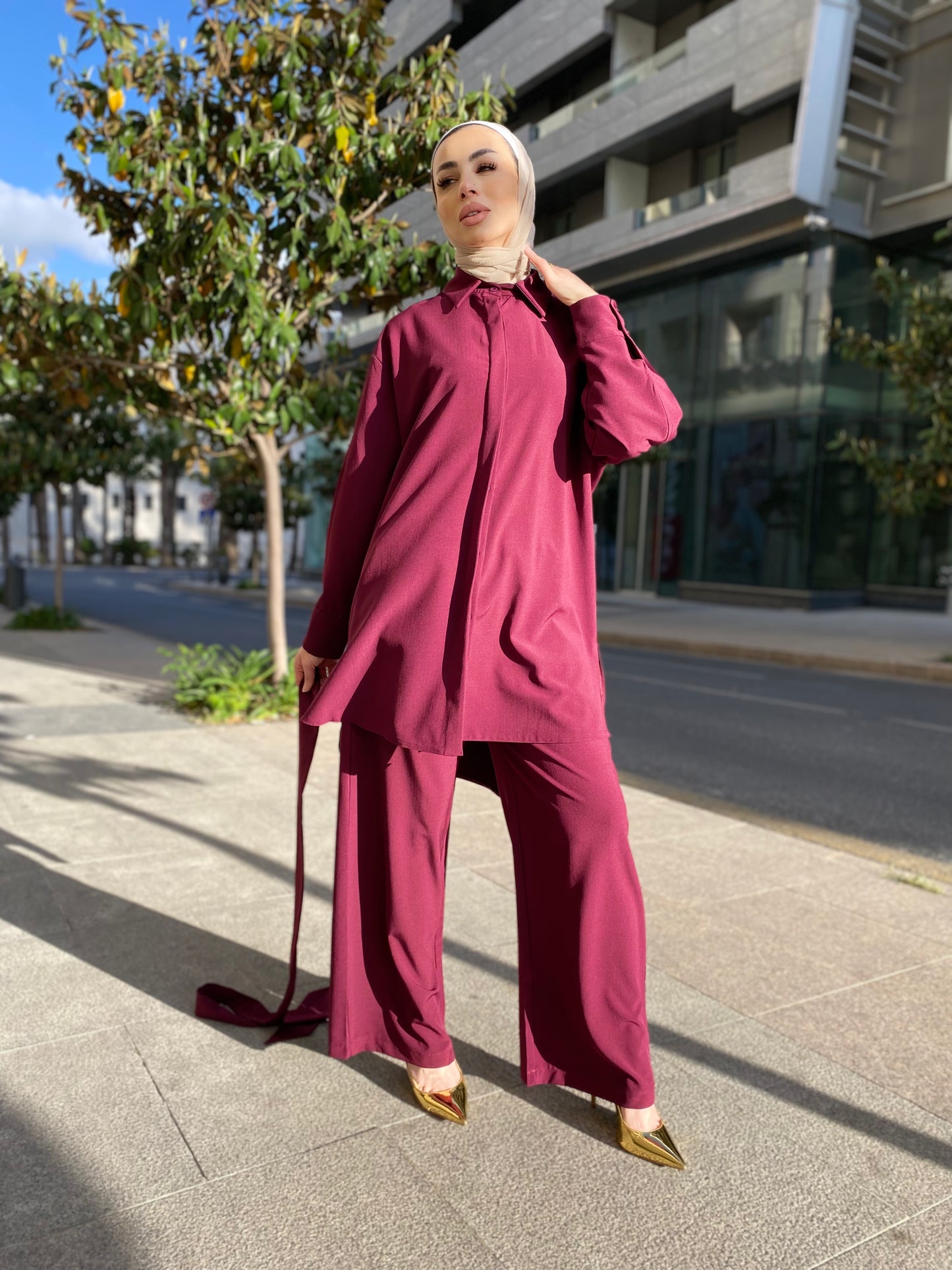 طقم- تريند حزام - مارون