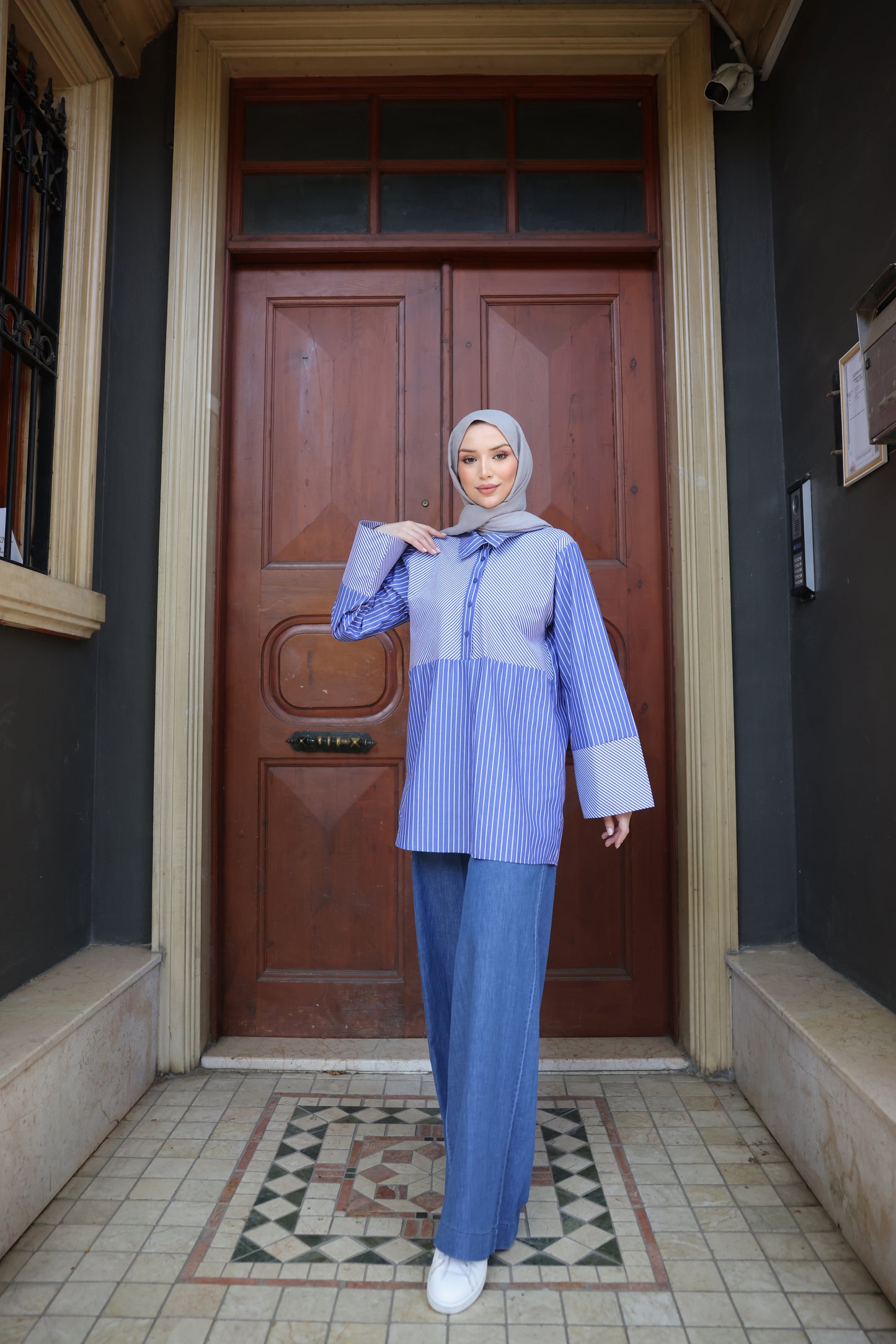 Striped Tunic - Ocean Blue