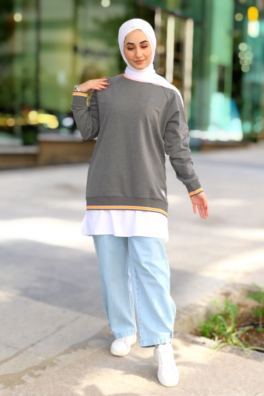 بلوزة يومية - رمادية