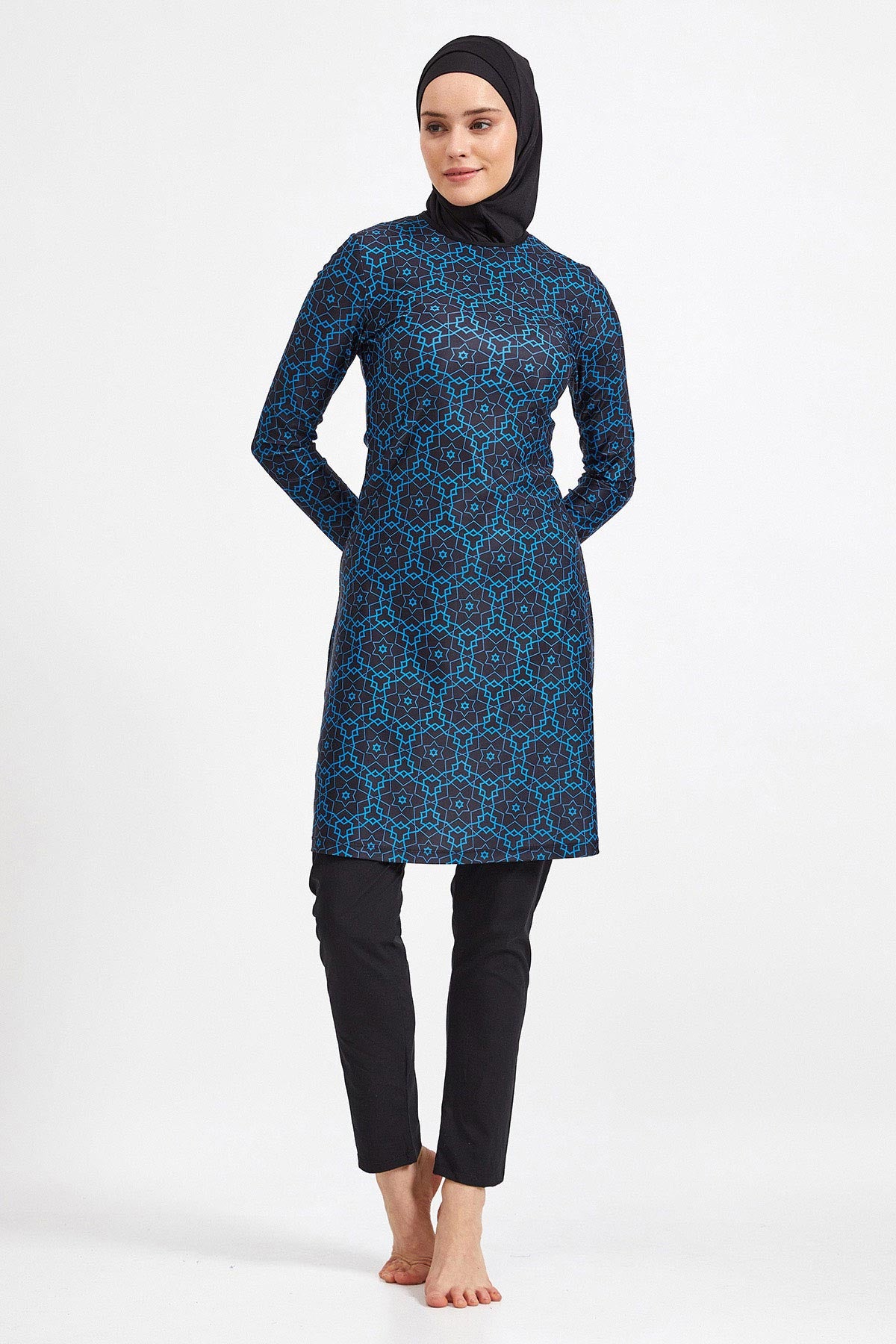 Swim Dress -0910 -Black - bakkaclothing