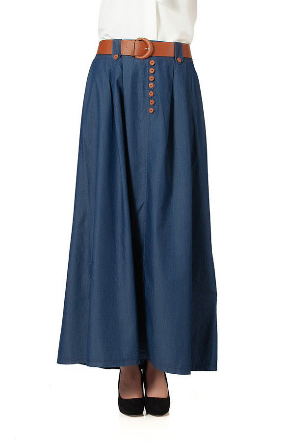 تنورة كلوش جينز غامق