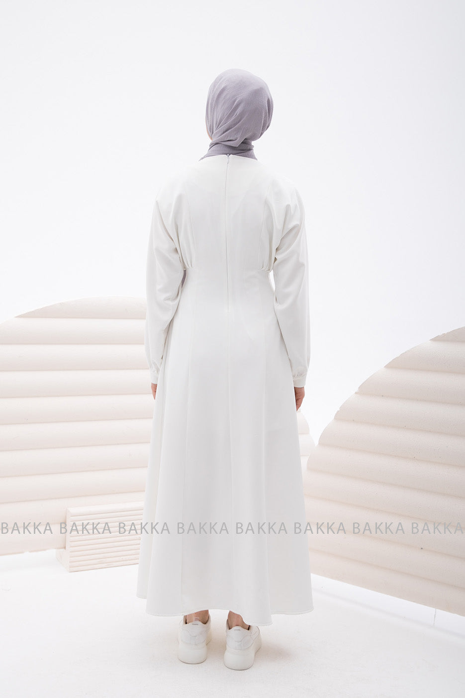 DRESS - 4227 - White - bakkaclothing