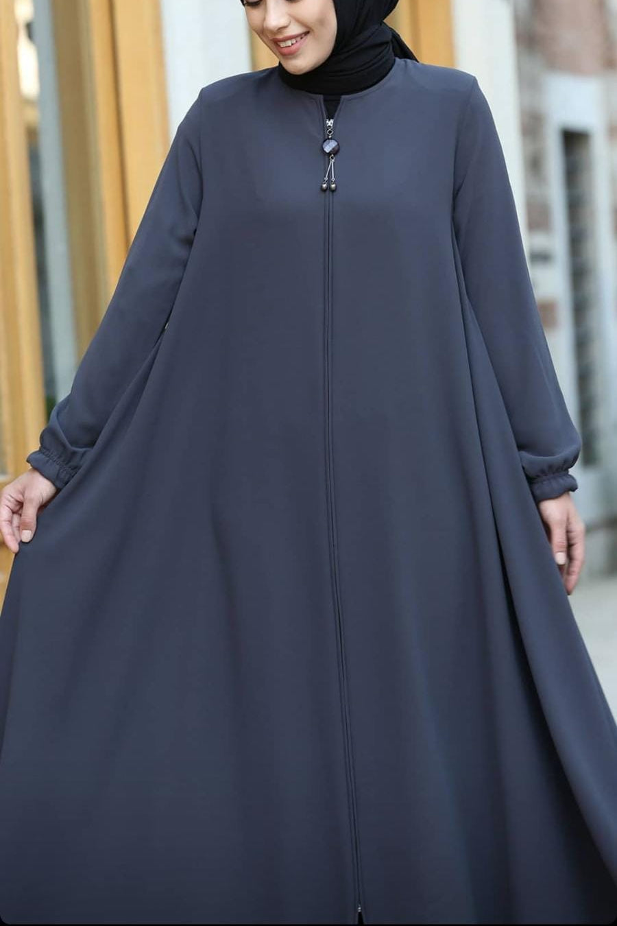 Abaya - Mawlana - Gray - bakkaclothing