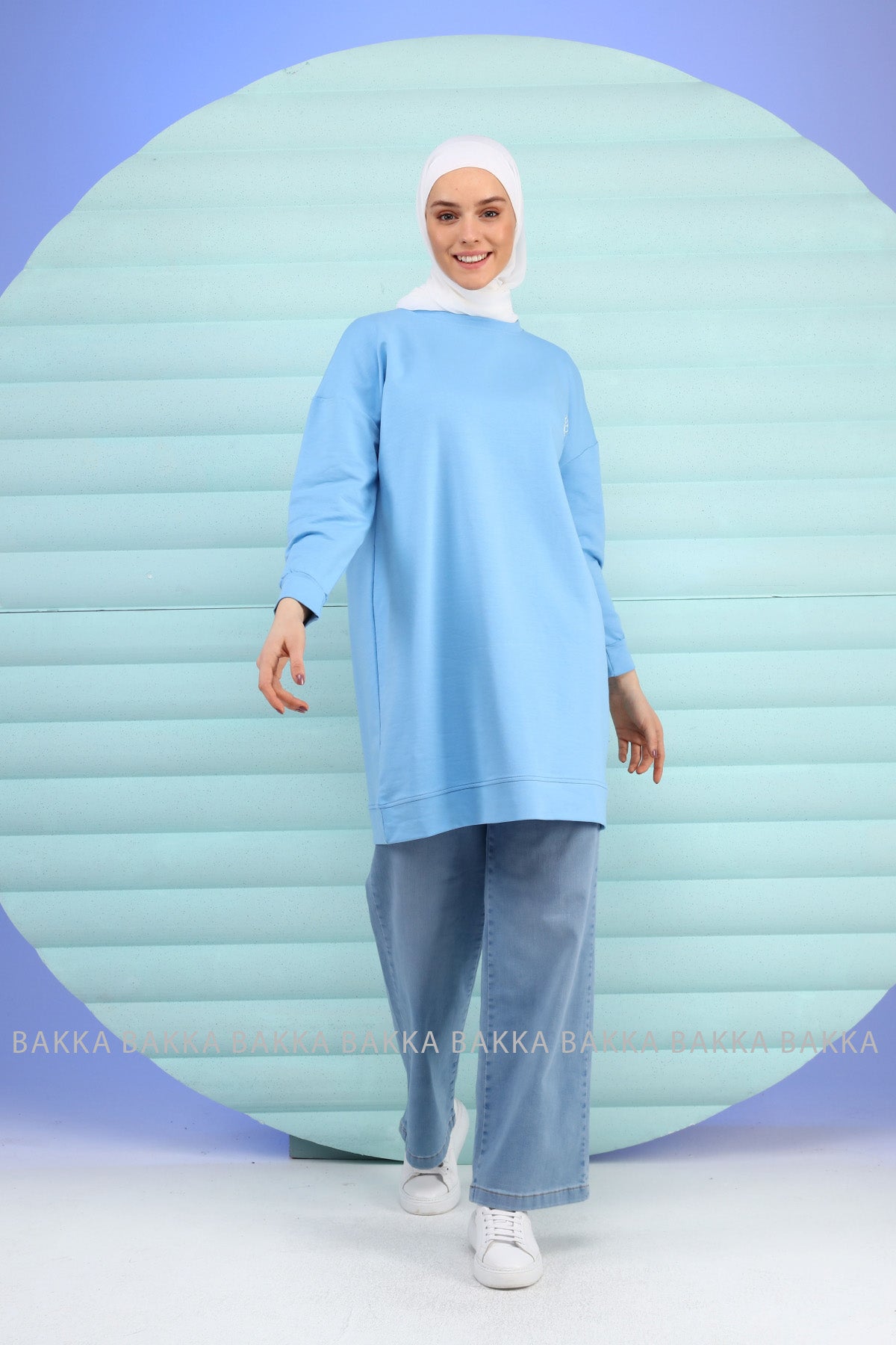 Blouse -Logo - blue - bakkaclothing