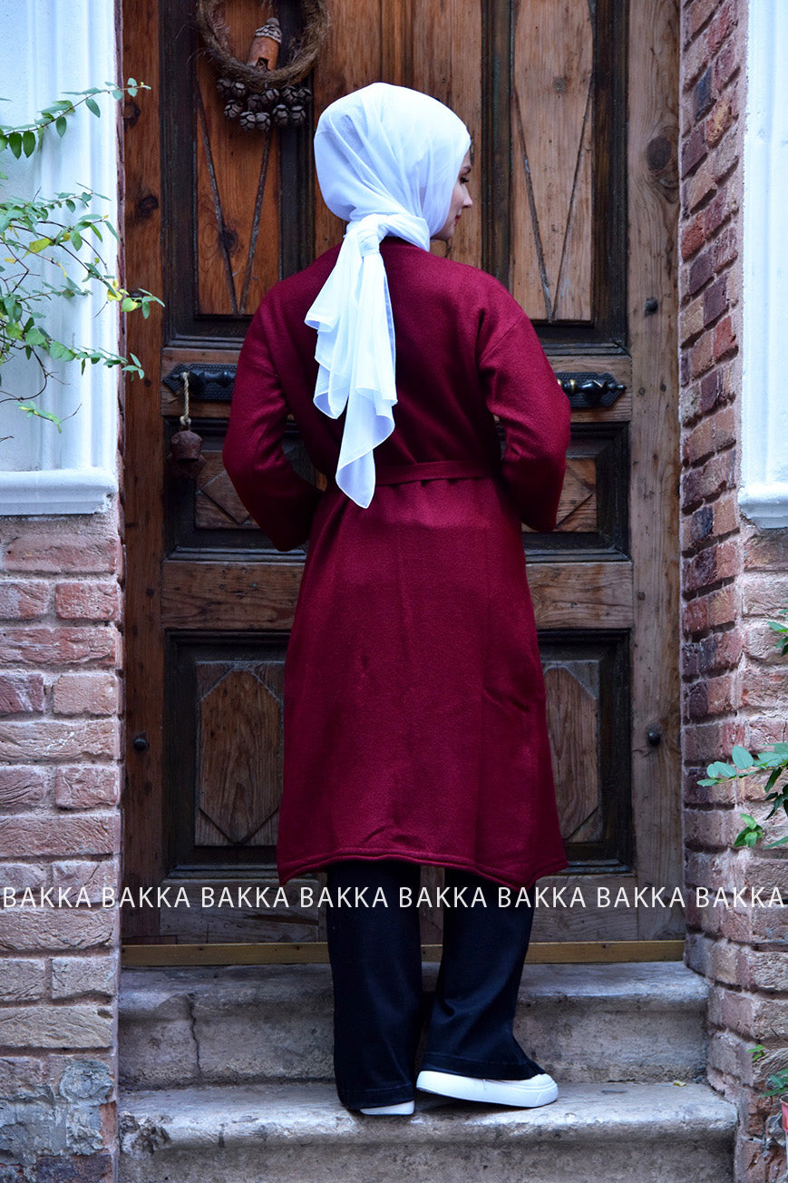 Trico Cardigan - LTH3008 - Maroon - bakkaclothing