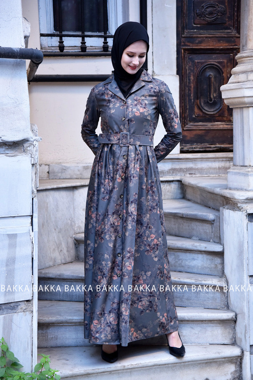 Dress - 7781- Gray - bakkaclothing
