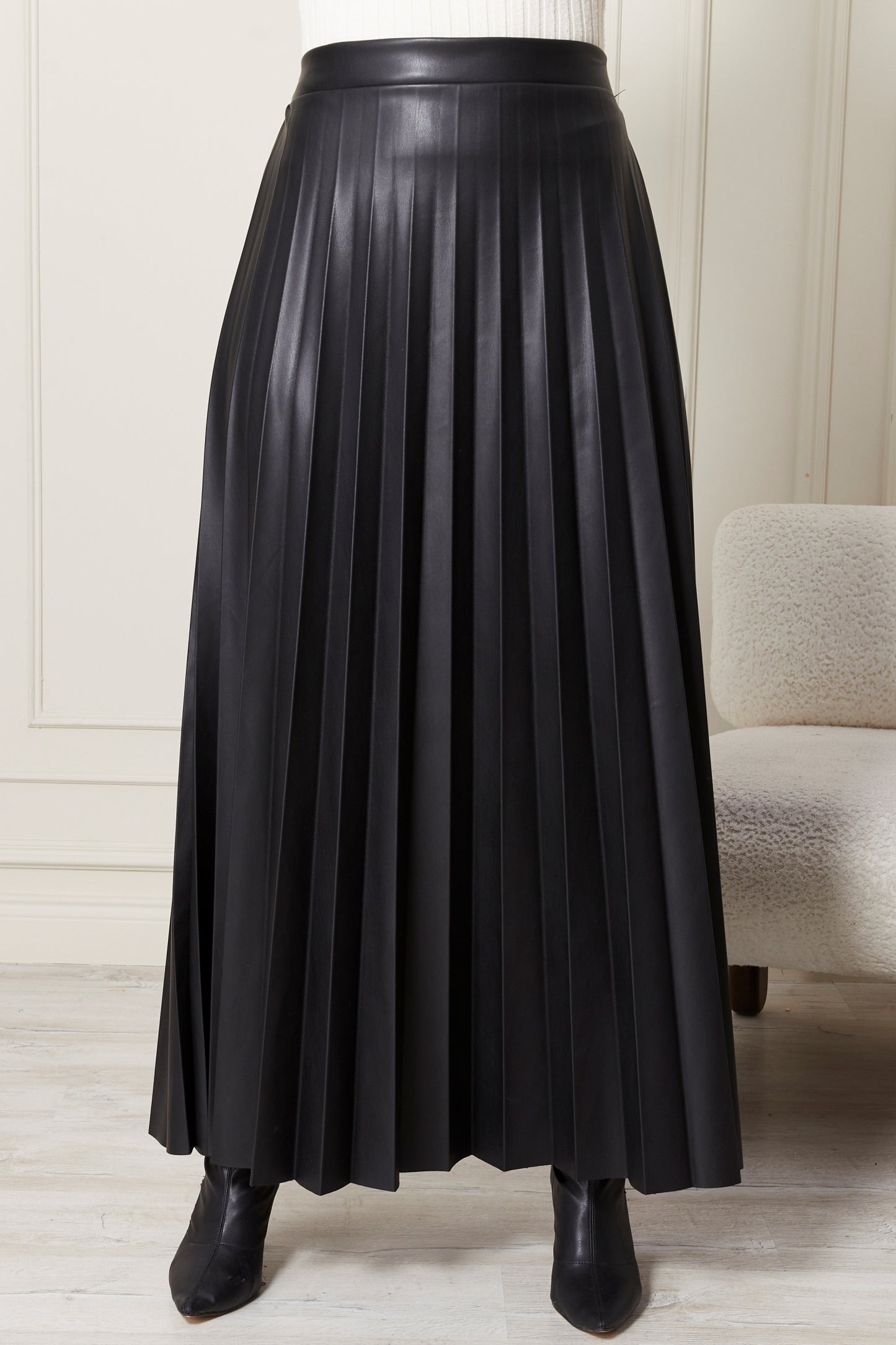 SKIRT DERI PILSOLE - BLACK