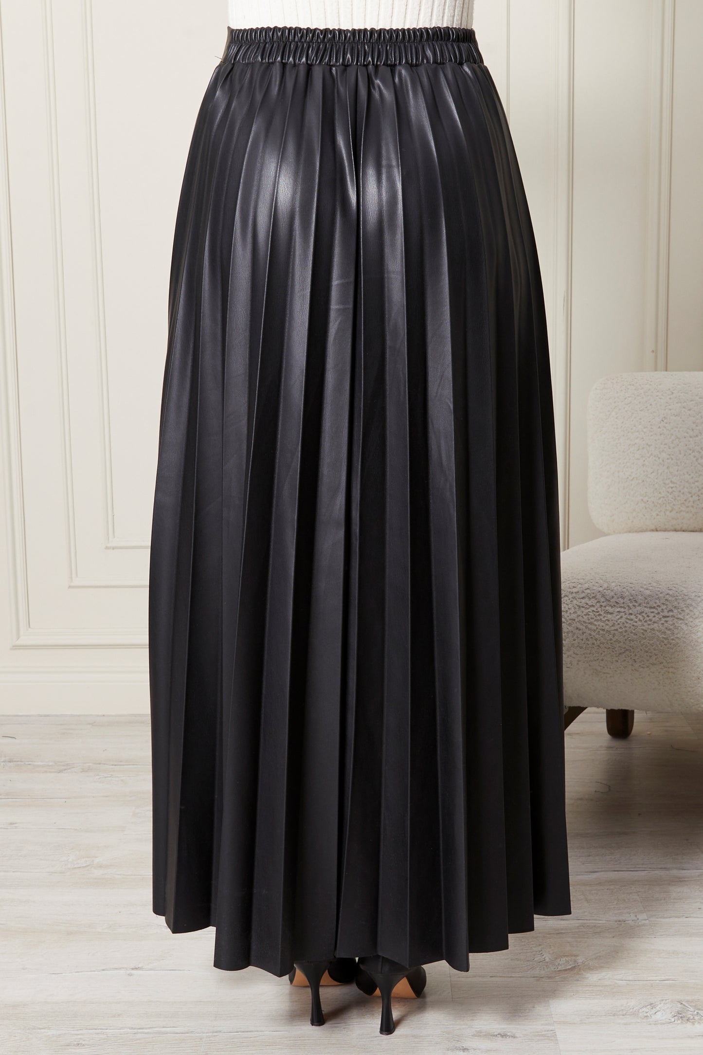 SKIRT DERI PILSOLE - BLACK