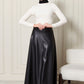 SKIRT DERI  - BLACK