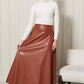 SKIRT DERI  - BROWN