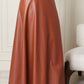 SKIRT DERI  - BROWN