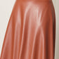 SKIRT DERI  - BROWN