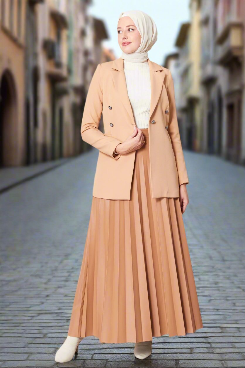 SKIRT DERI PILSOLE - CAMEL