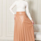 SKIRT DERI PILSOLE - CAMEL