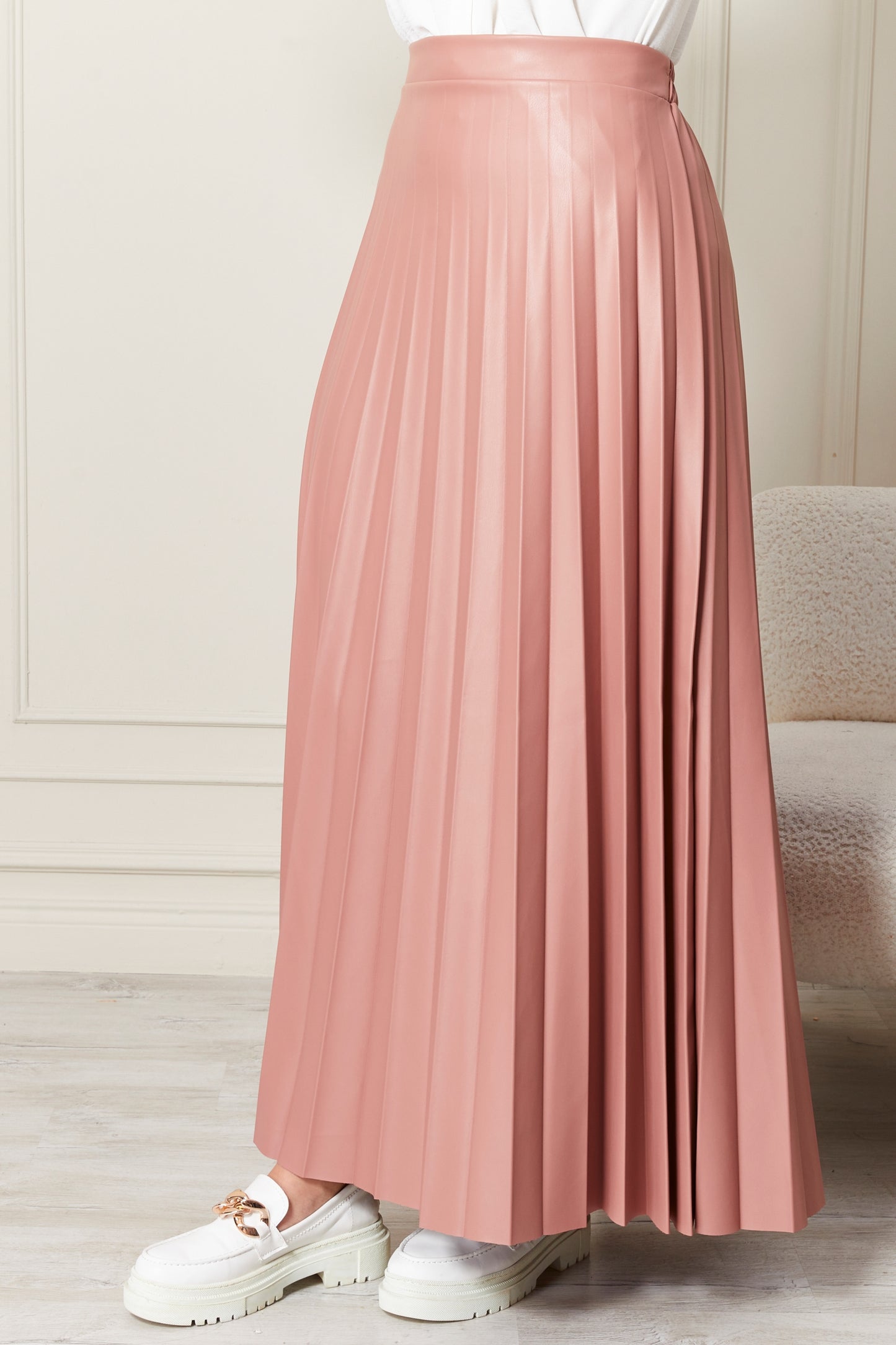 SKIRT DERI PILSOLE - ROSE