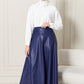 SKIRT DERI  - NAVY BLUE