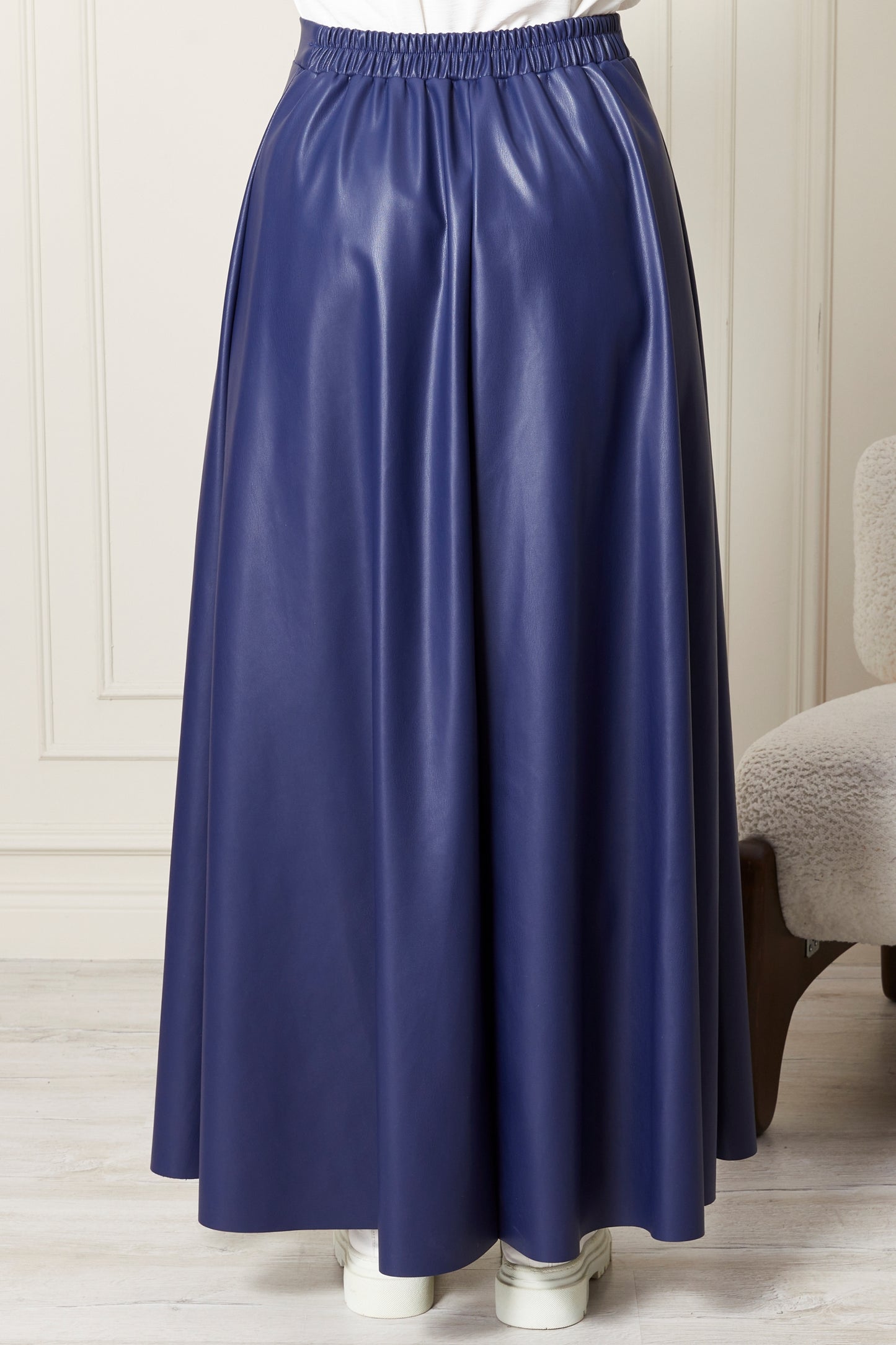 SKIRT DERI  - NAVY BLUE