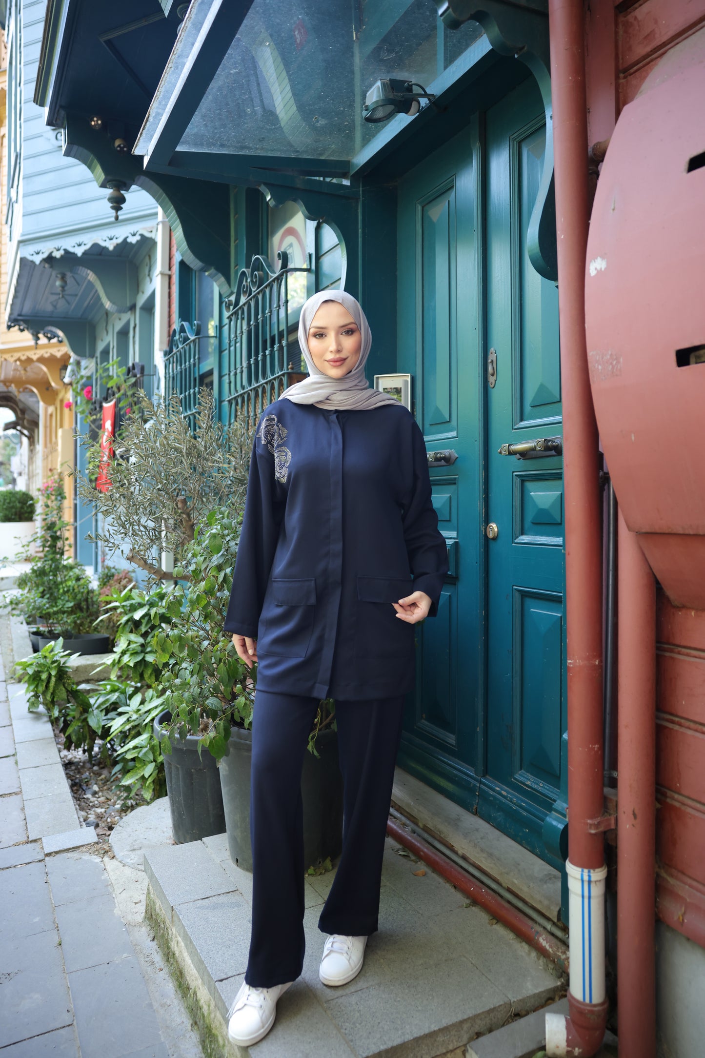 طقم فضة - كحلي