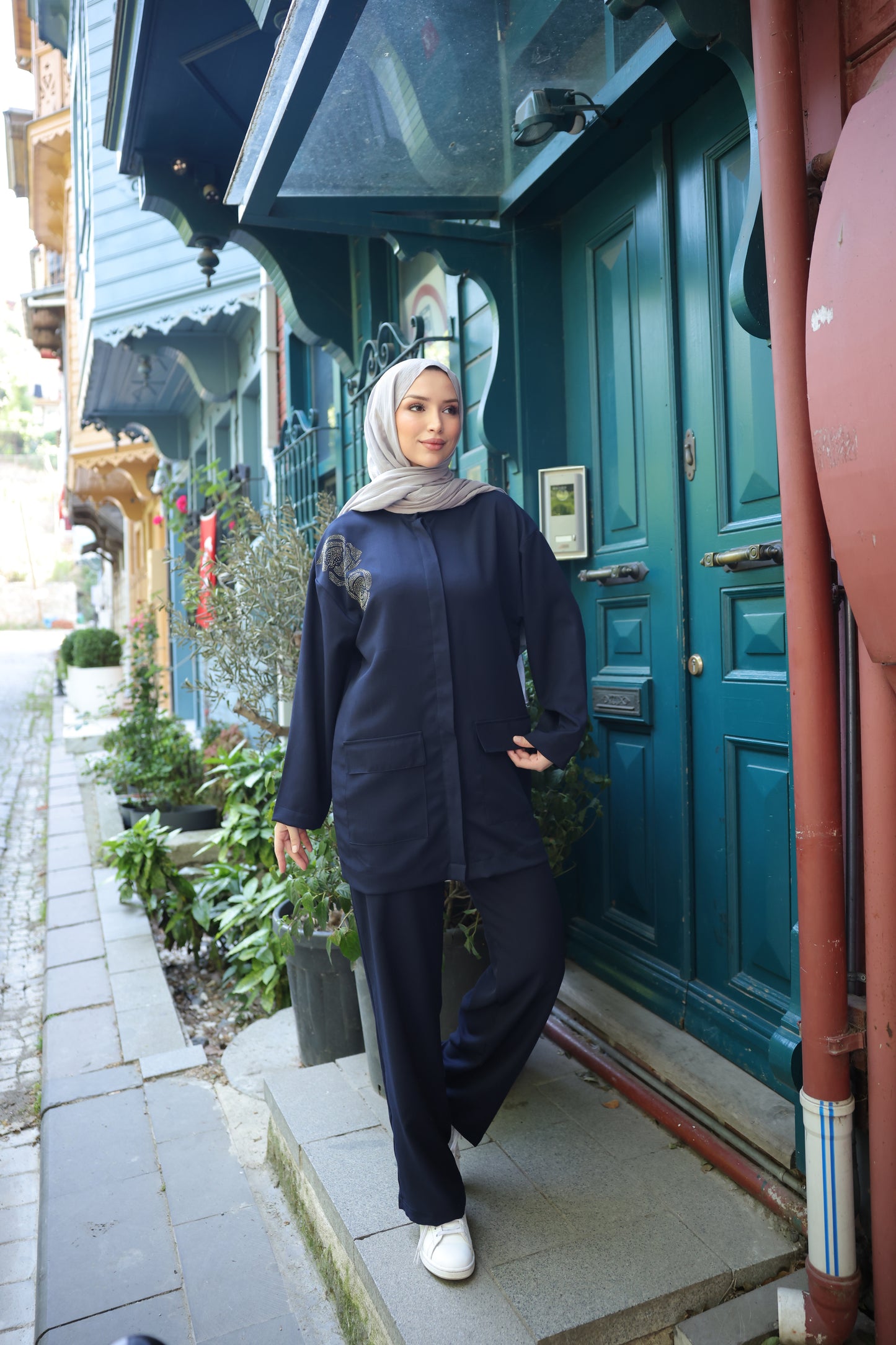 طقم فضة - كحلي