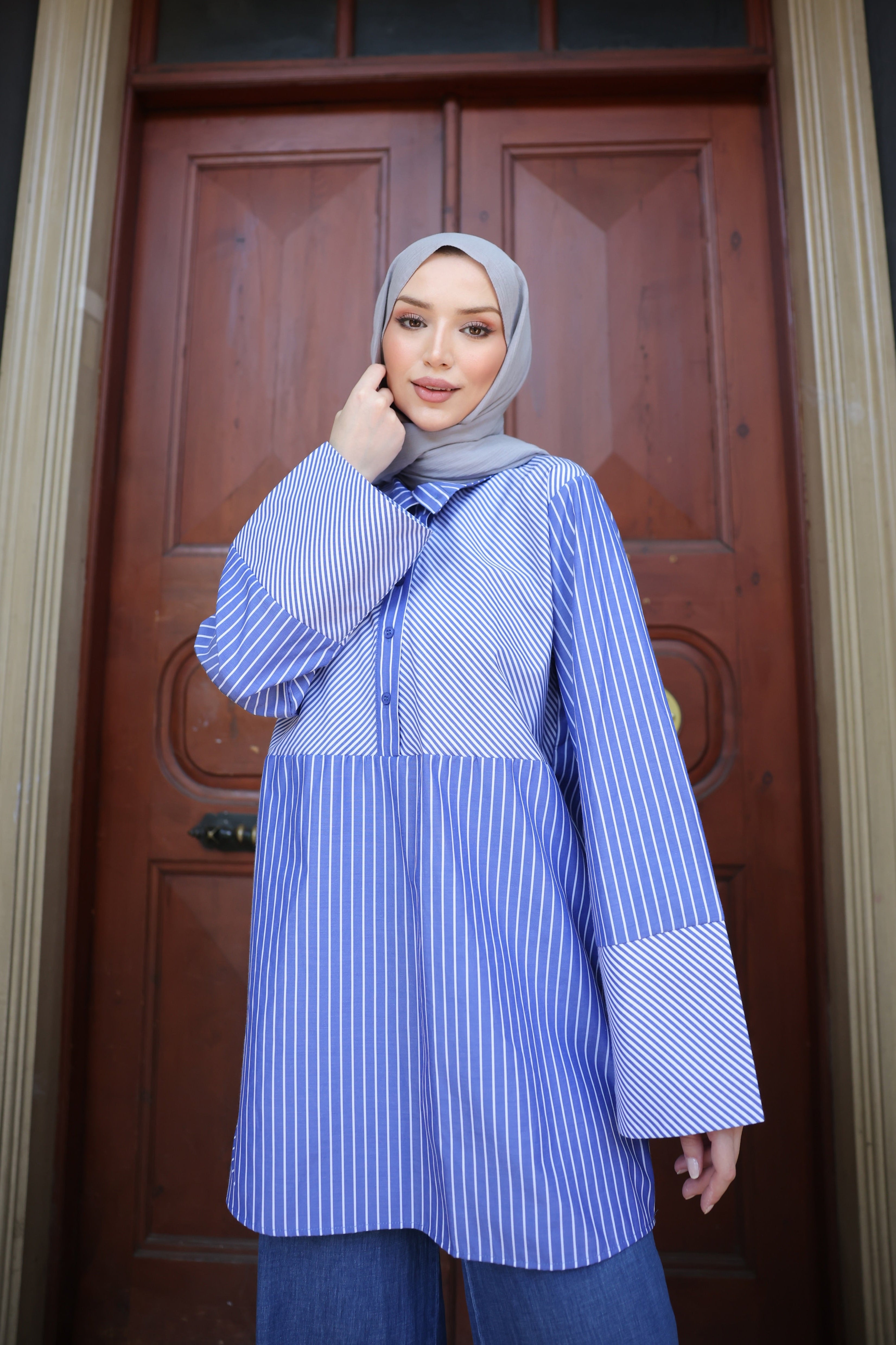 Striped Tunic - Ocean Blue