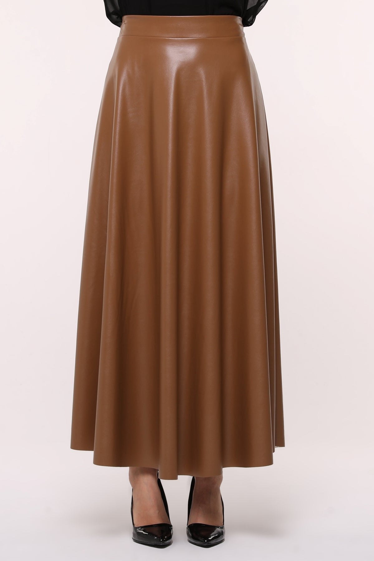 Leather skirt - ETK002- Brown