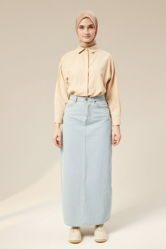 Skirt - 1507-  ice Blue