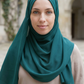 Soft Chiffon Maxi Hijab - TEEL GREEN