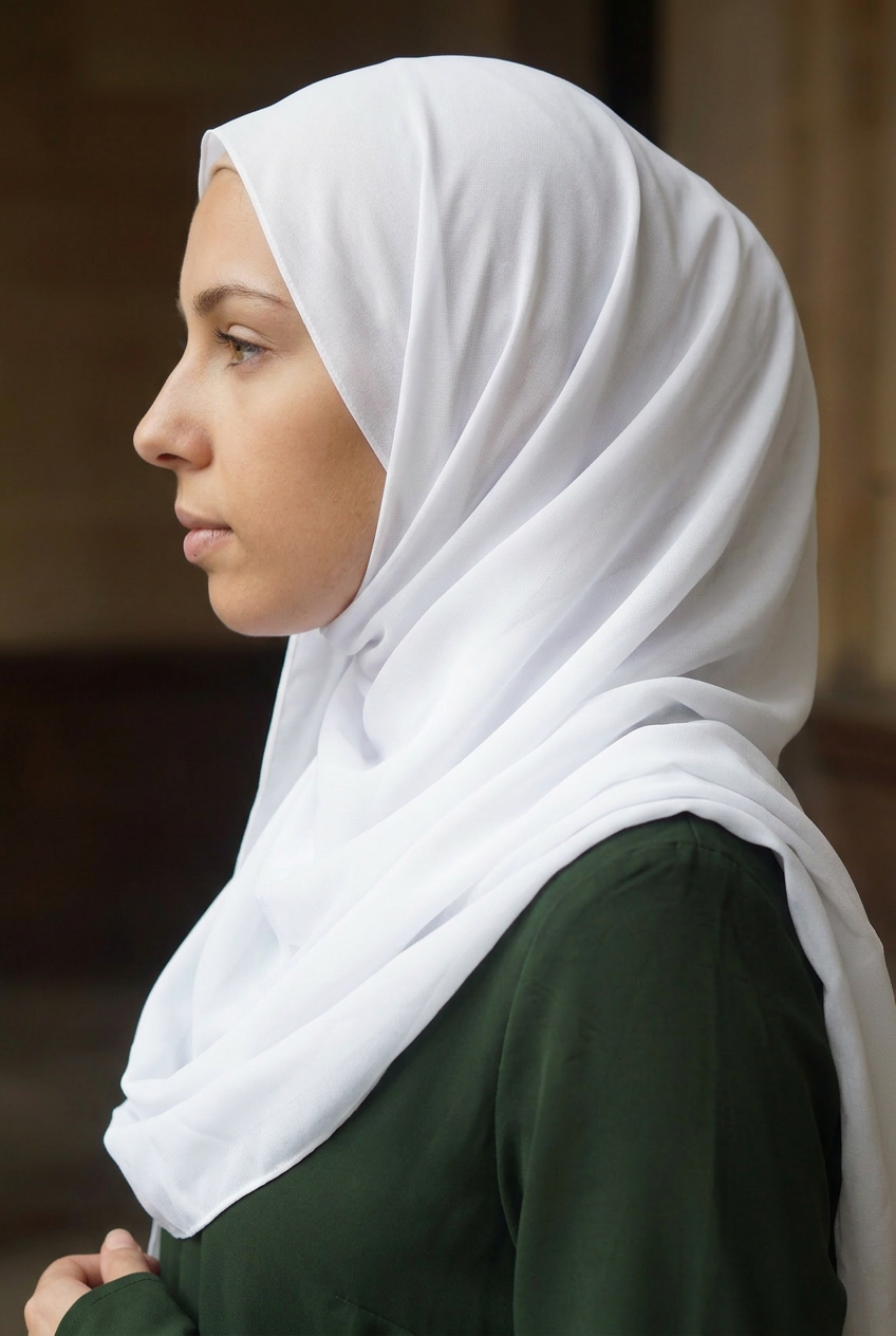 Soft Chiffon Maxi Hijab - white