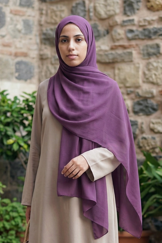 Soft Chiffon Maxi Hijab - PURPPLE