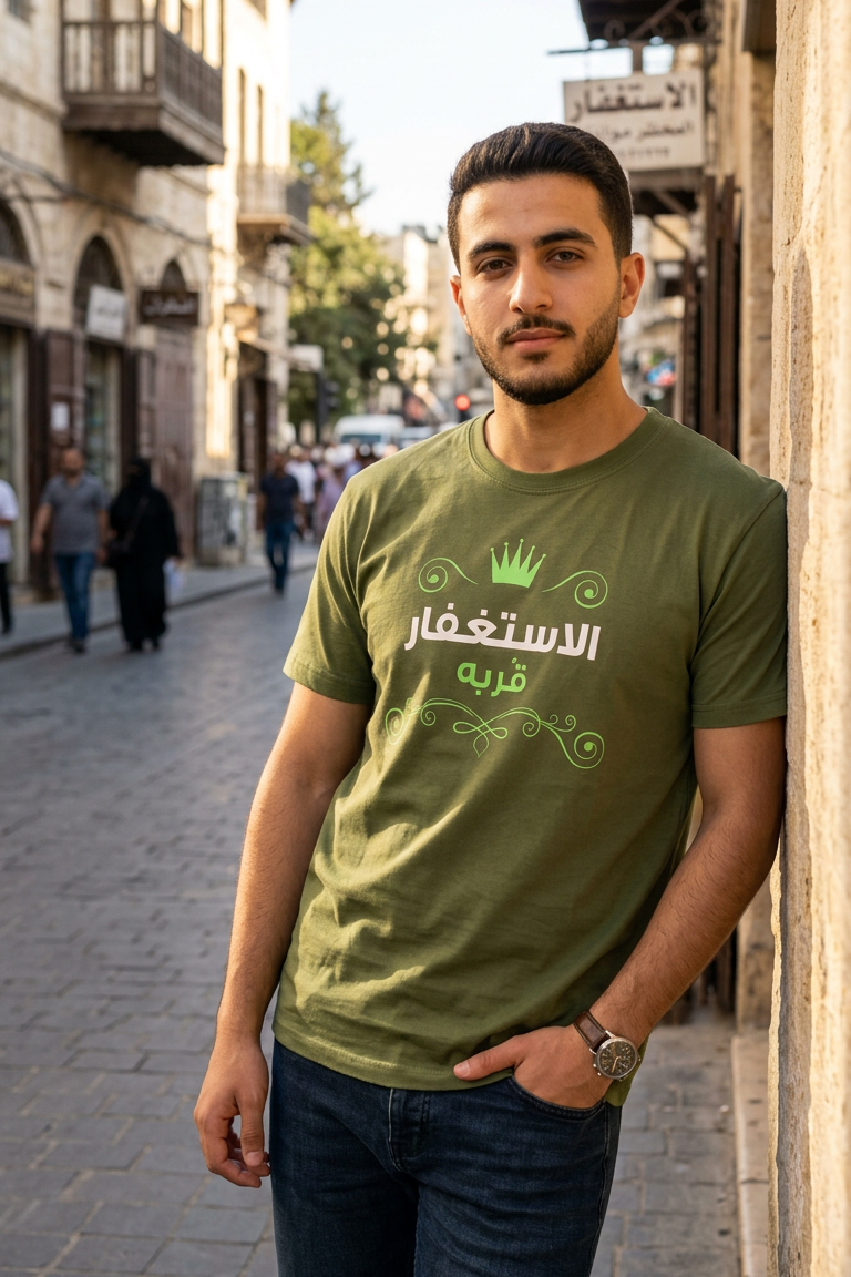 T-Shirt - Isteghfar -  OLIVE