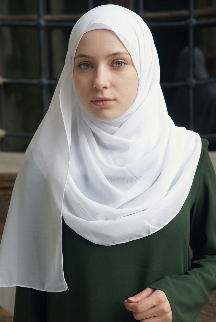 Soft Chiffon Maxi Hijab - white