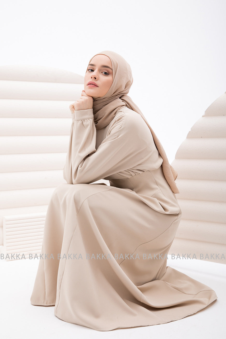 DRESS - 4227 - light beige - bakkaclothing