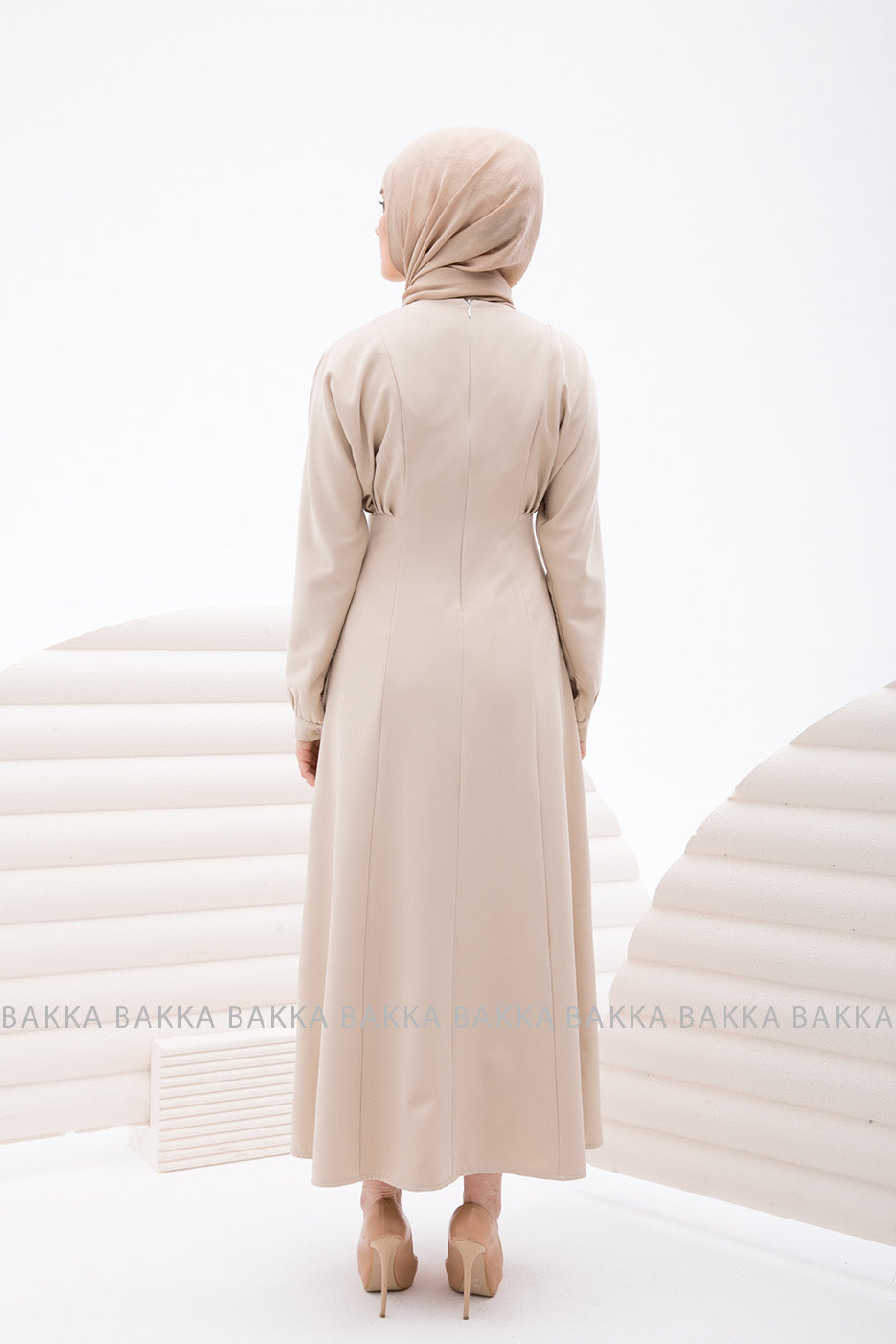 DRESS - 4227 - light beige - bakkaclothing