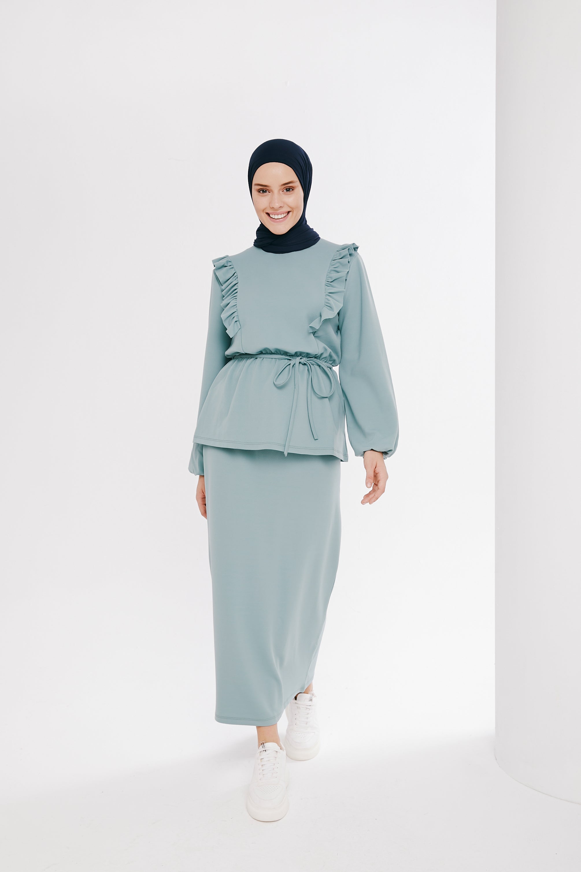Casual Set -TKE006 - Soft Green - bakkaclothing
