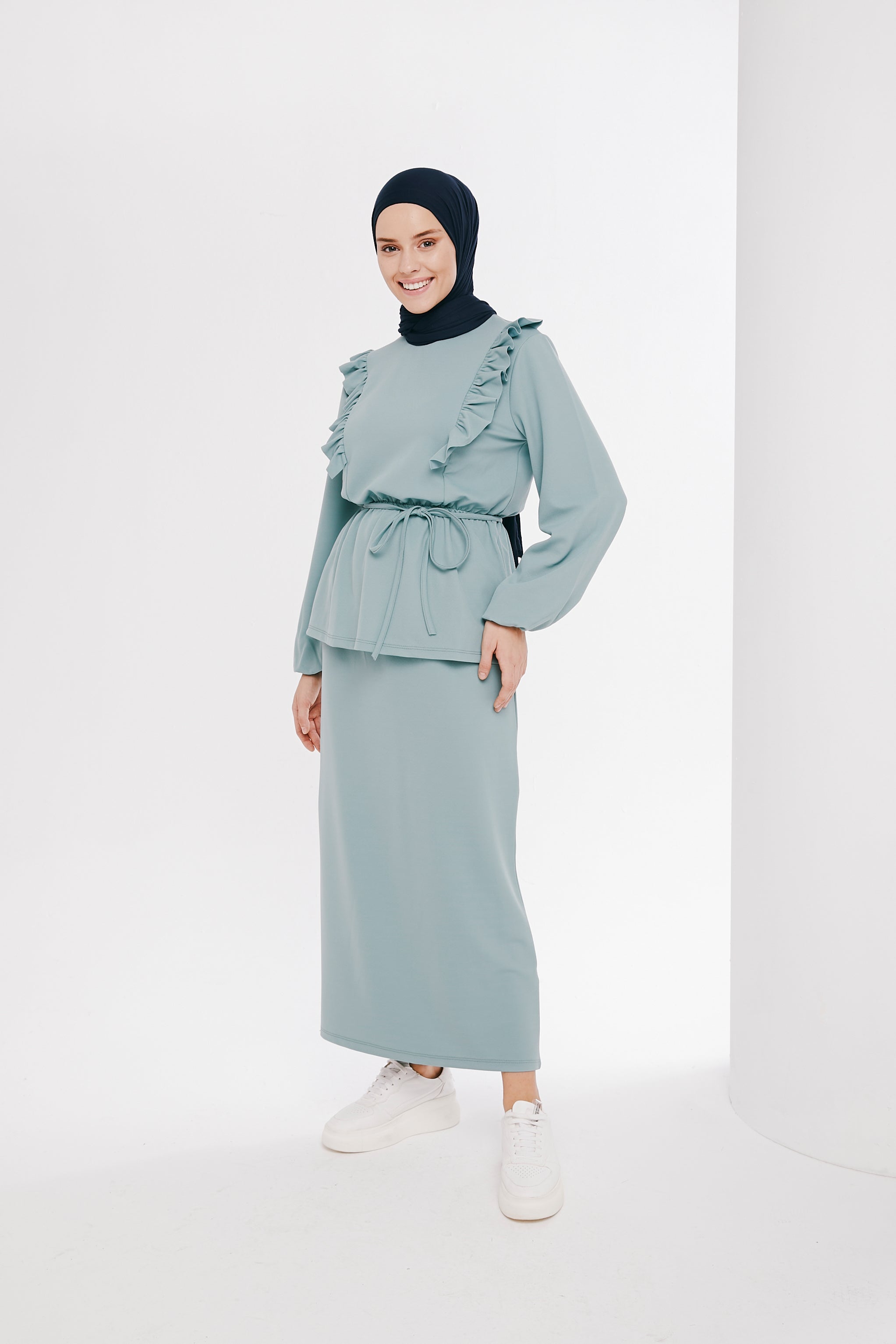 Casual Set -TKE006 - Soft Green - bakkaclothing