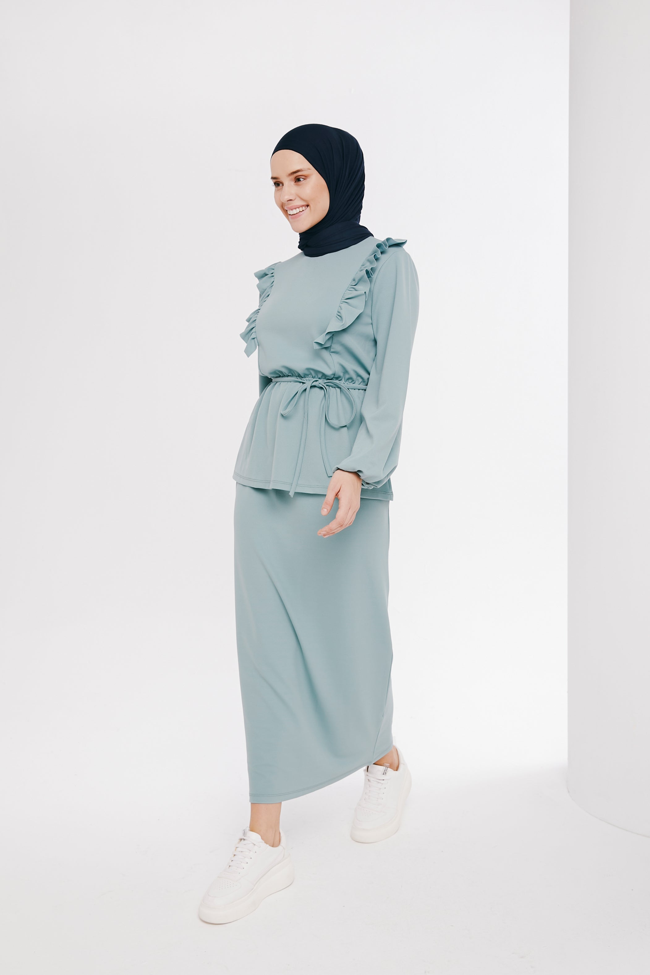 Casual Set -TKE006 - Soft Green - bakkaclothing