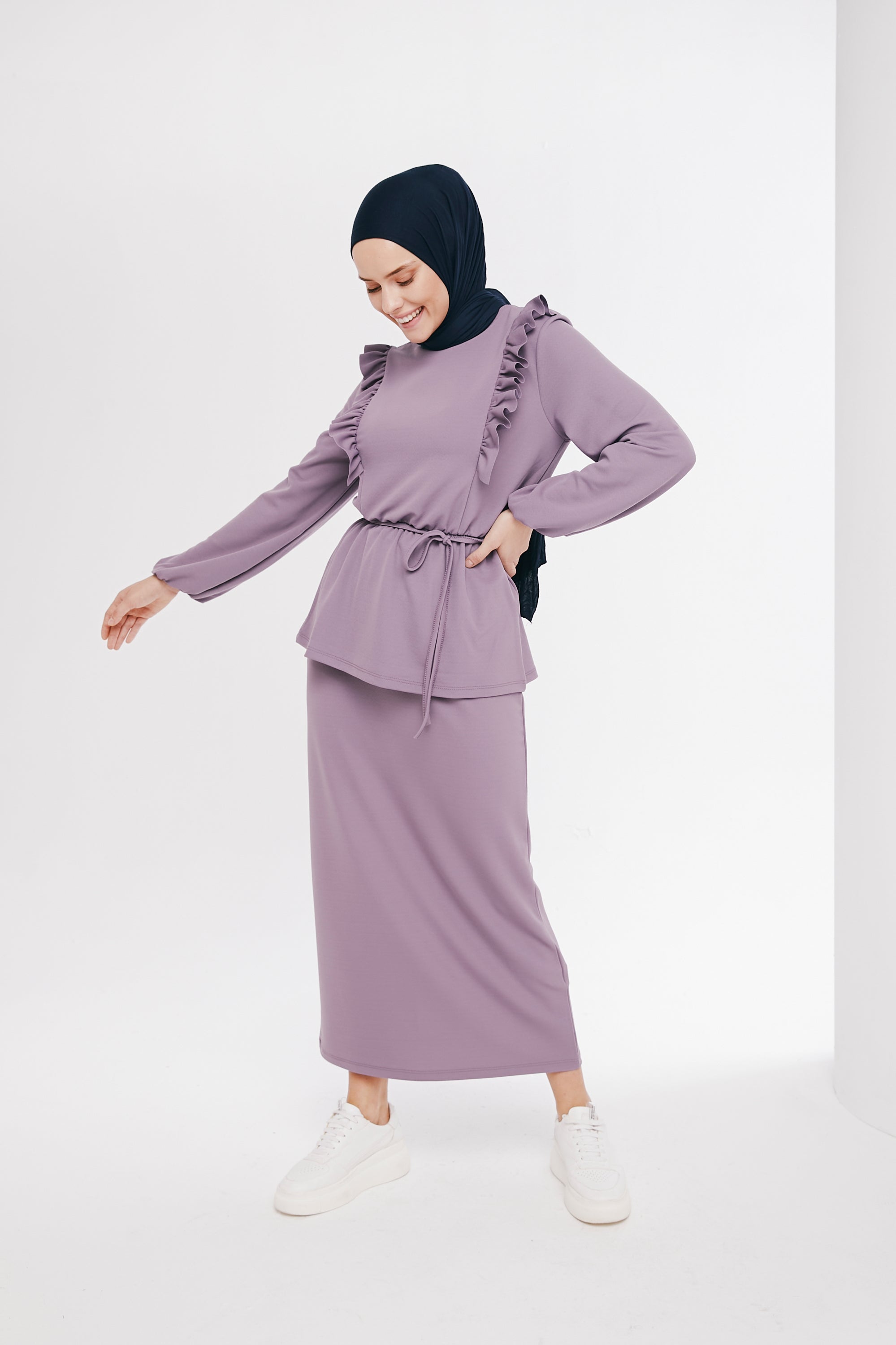 Casual Set -TKE006 -purple - bakkaclothing