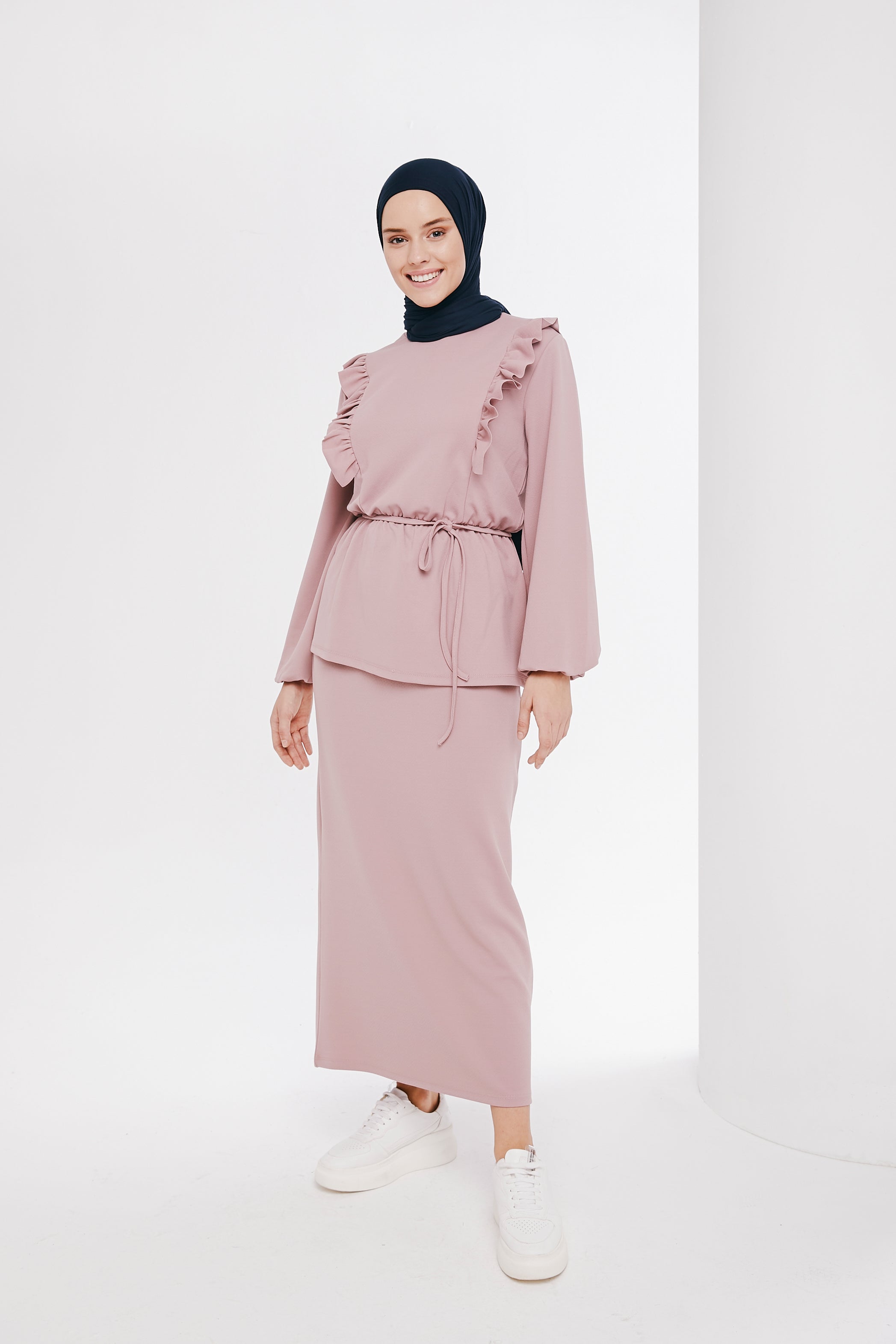 Casual Set -TKE006 - Soft Pink - bakkaclothing