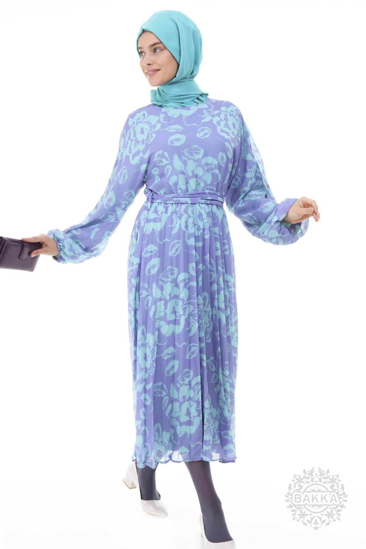 Dress -P6829-BLUE - bakkaclothing