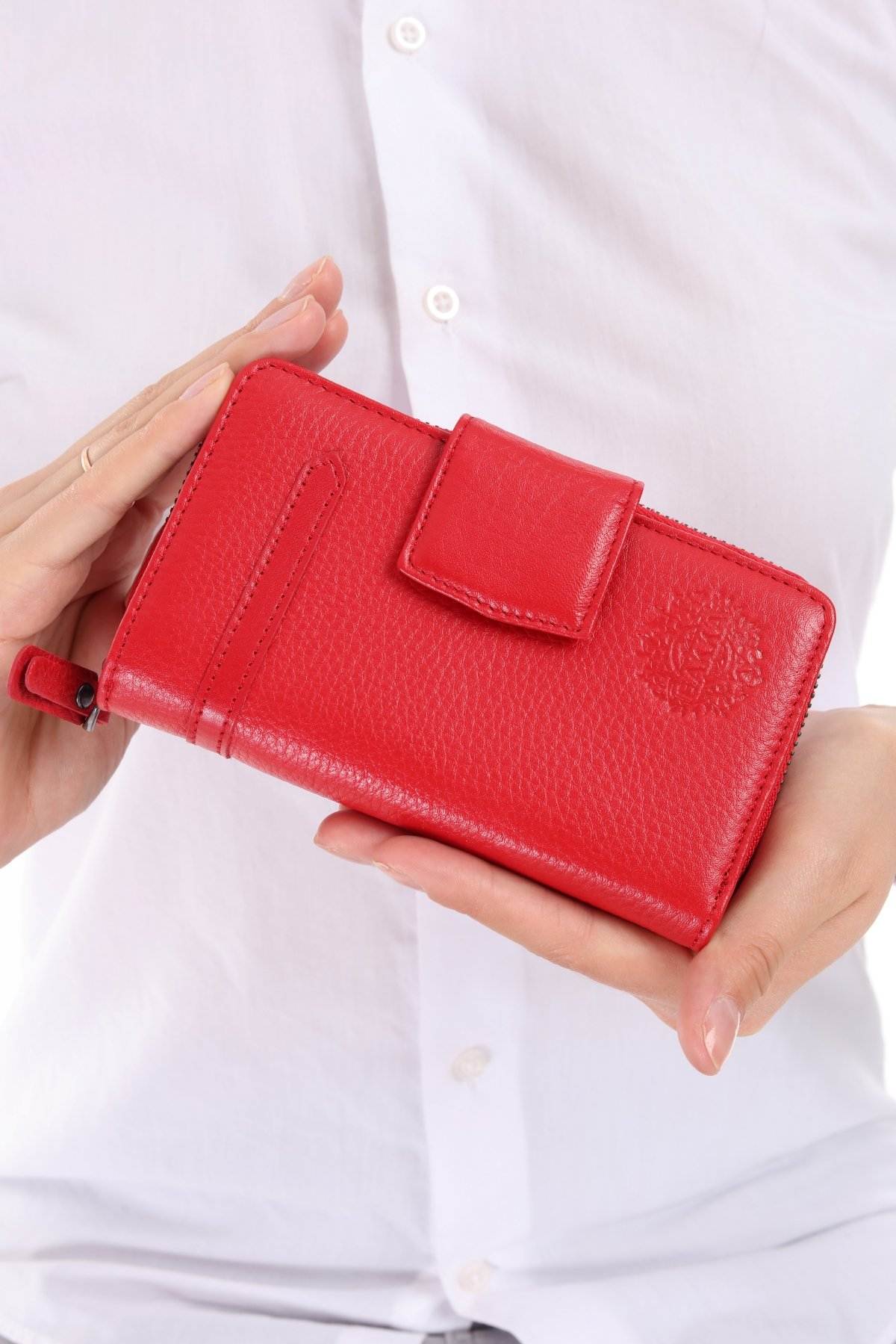 471 - Leather wallet -  Red - bakkaclothing