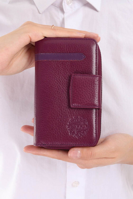 471 - Leather wallet - Grape - bakkaclothing