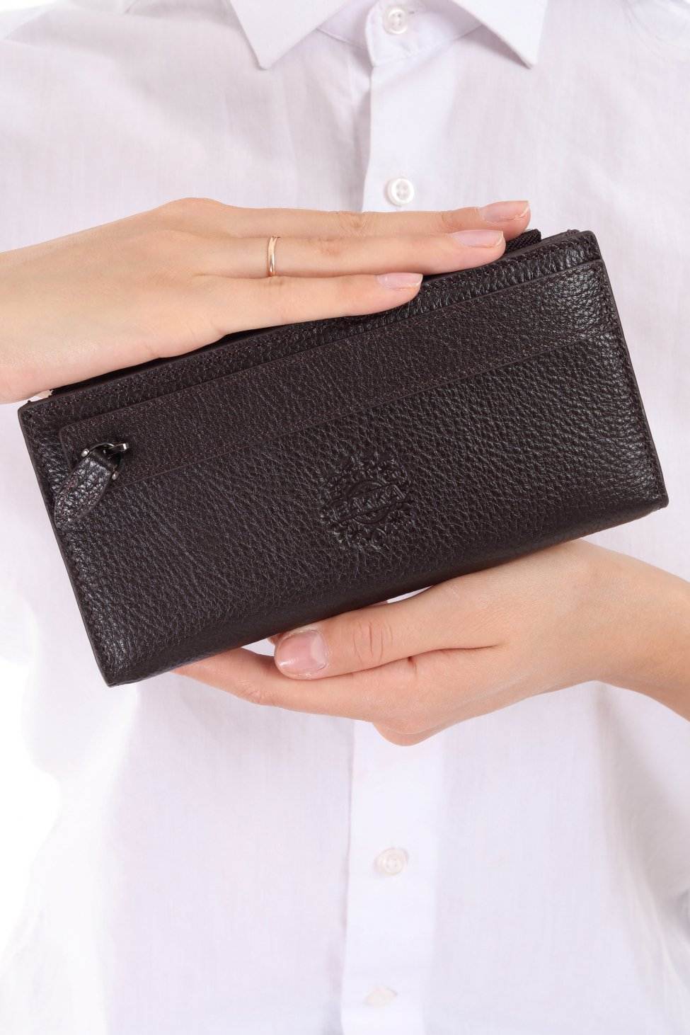 3760 - Leather wallet - Dark Brown - bakkaclothing
