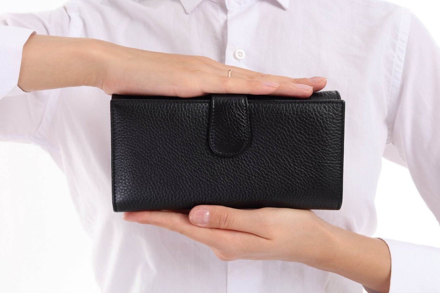 464 - Leather wallet - Black - bakkaclothing