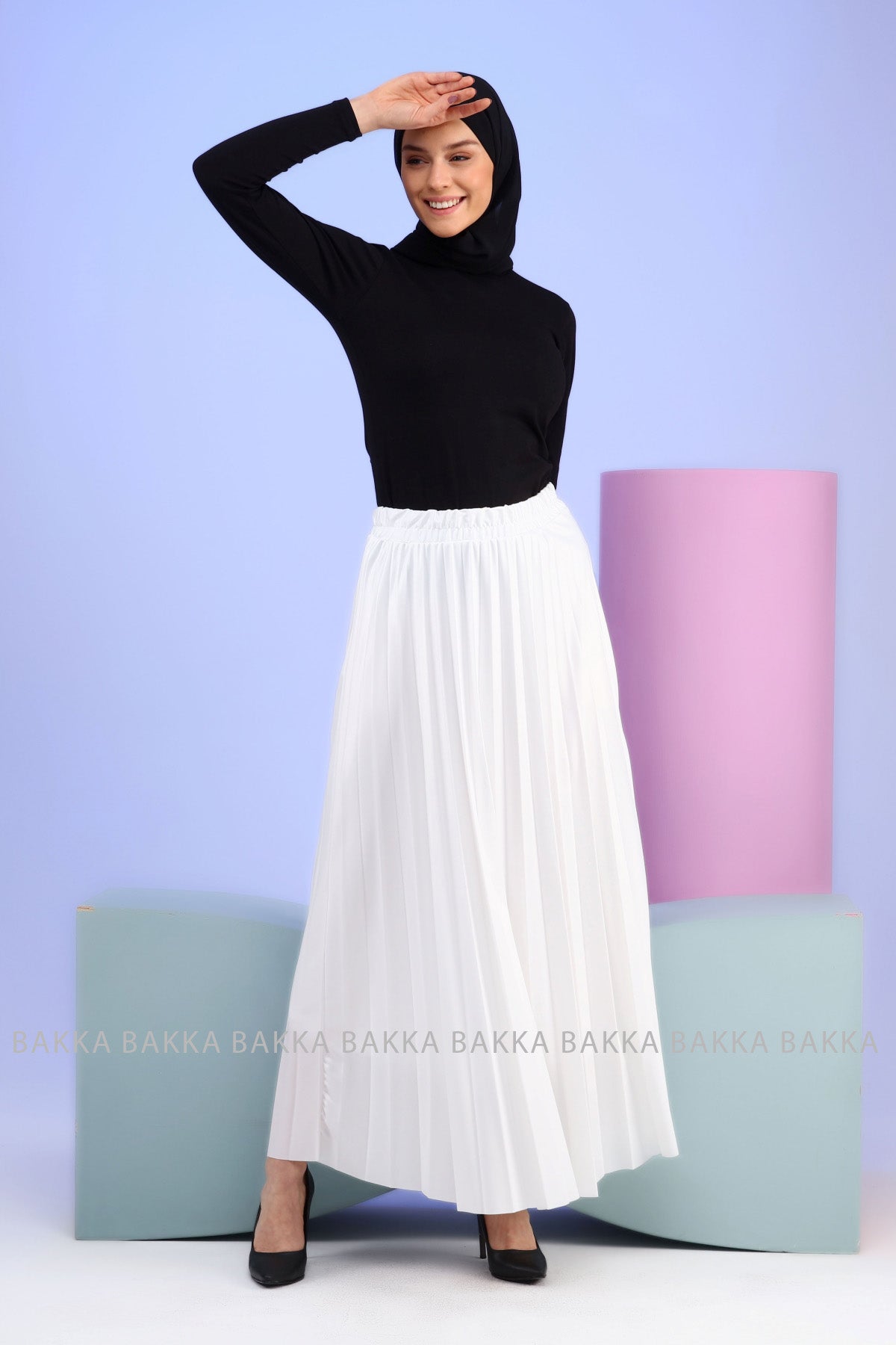 Skirt - 9007 - White - bakkaclothing
