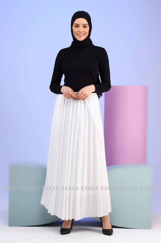 Skirt - 9007 - White - bakkaclothing