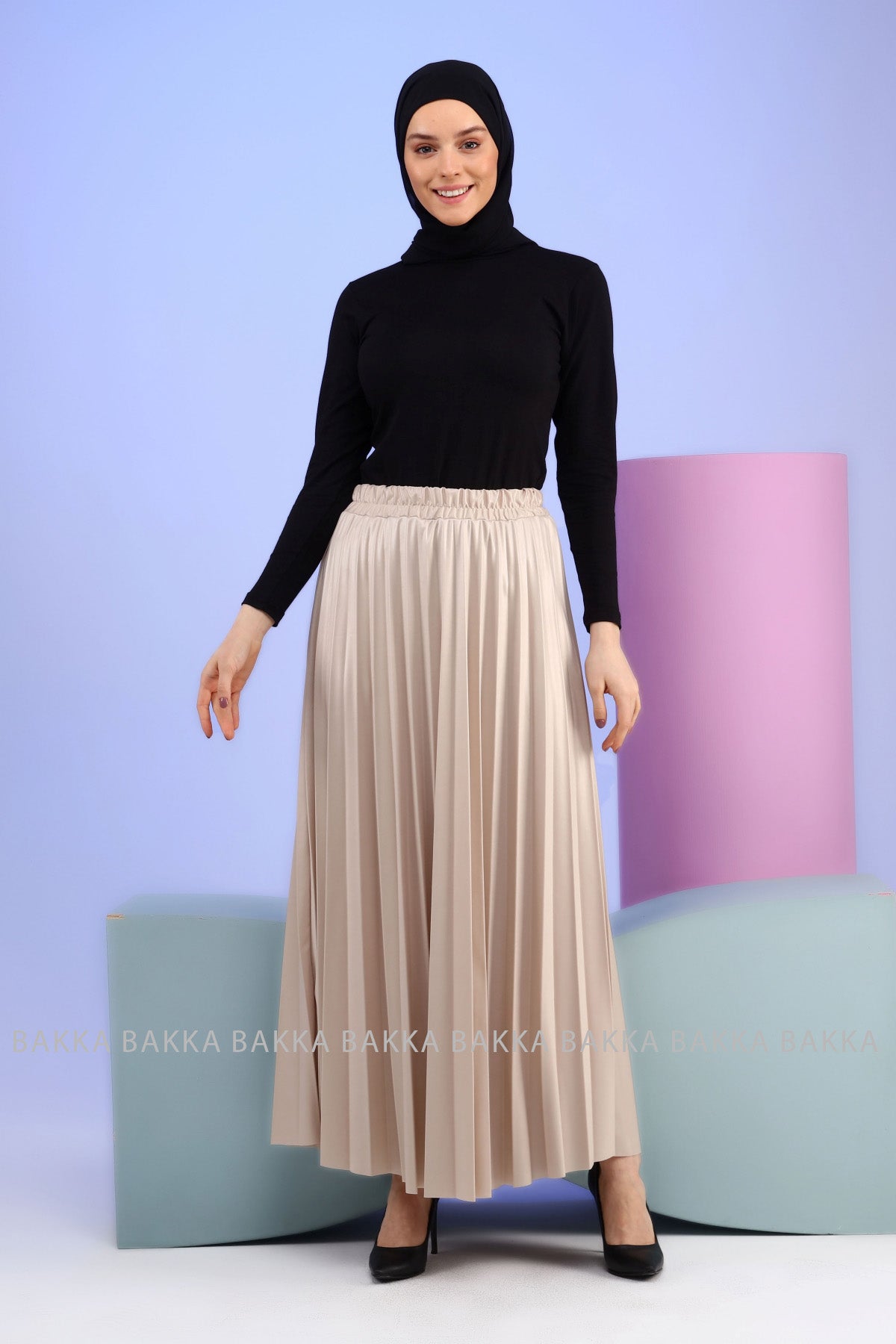 Skirt - 9007  - beige - bakkaclothing