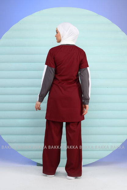 SPORT SET -BK-TS-0003A -Maroon