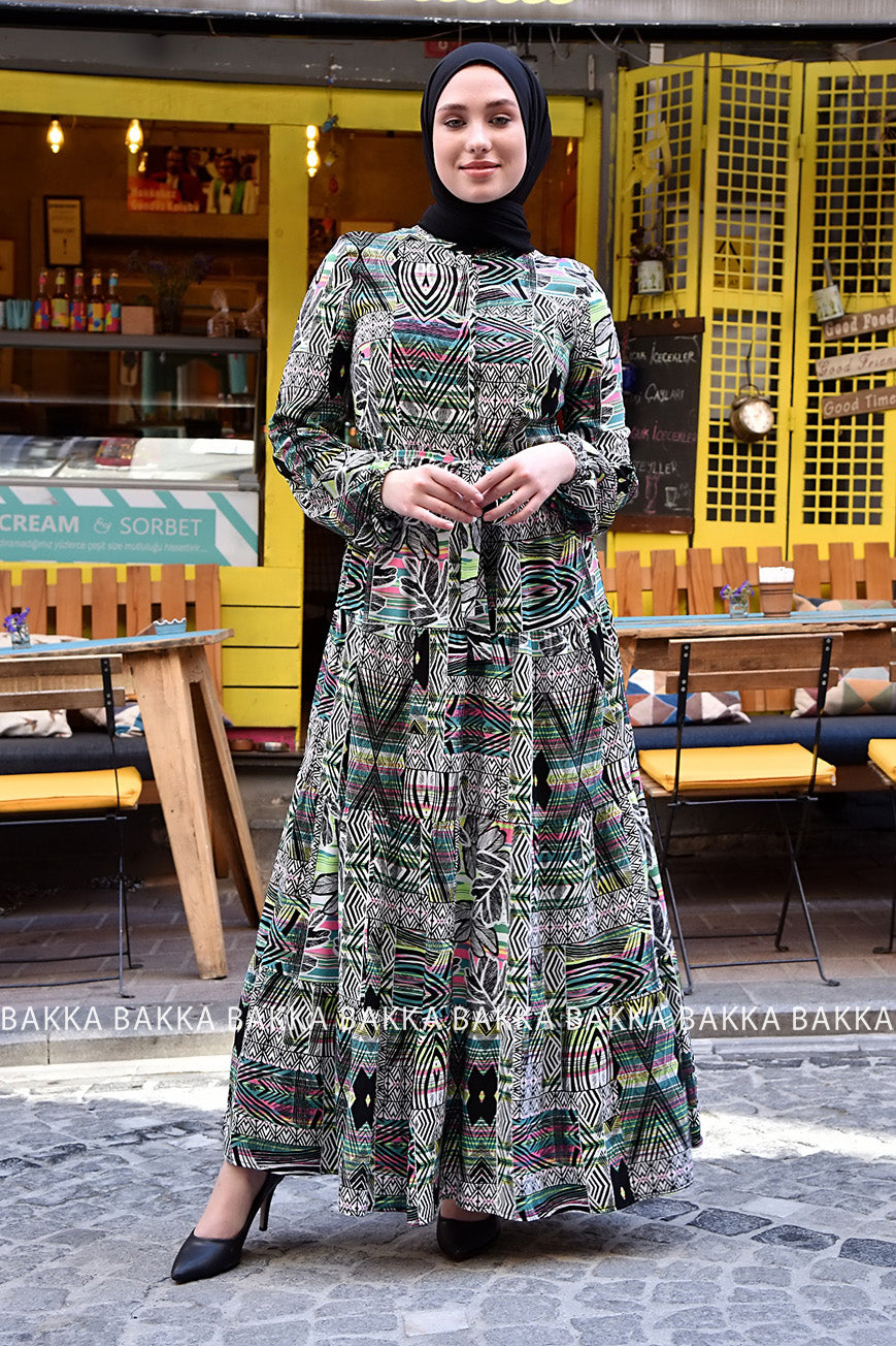 DRESS - ELB003 - BLACK - bakkaclothing